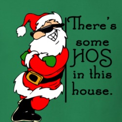There's Some Hos In This House Funny Santa Christmas T Shirt 38452467