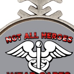 Not All Heroes Wear Capes Some Wear Scrubs Doctors Nurses Orderly Christmas Holiday Ornament 38479593