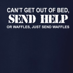 Can't Get Out Of Bed Send Help Or Waffles Funny T Shirt 38522468