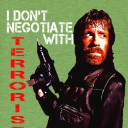 I Don't Negotiate With Terrorists Chuck Norris Movie Fan T Shirt 38548964