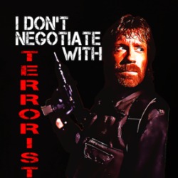 I Don't Negotiate With Terrorists Chuck Norris Delta Force Movie Fan T Shirt 38552186
