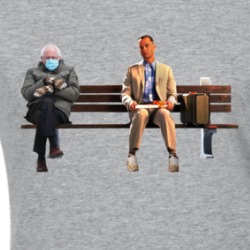Bernie Sanders Meme Forest Gump Funny Parody Ladies T Shirt 38582842