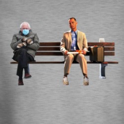 Bernie Sanders Meme Forest Gump Funny Parody Long Sleeve T Shirt 38582844