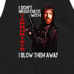 I Don't Negotiate With Terrorists Chuck Norris Delta Force Movie Fan Apron 38597178