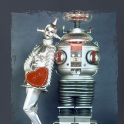 Lost In Space 60s Valentine's Robots T Shirt 39140822