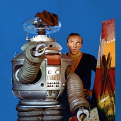 Lost In Space 60s Robot Dr Smith Painting T Shirt 39140827