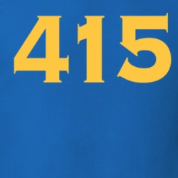 415 Area Code Golden State Blue T Shirt 39288863