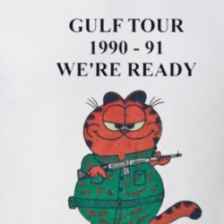 Gulf Tour 1990 91 We're Ready For Action Garfield T Shirt 39312617