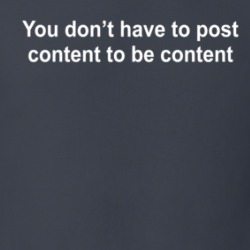 You Don't Have To Post Content To Be Content T Shirt 39322176