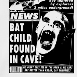 Bat Child Found In Cave Headline Crewneck Sweatshirt 39328156