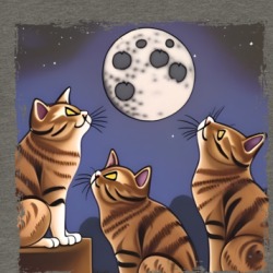 Cats Looking At The Moon T Shirt 39480236