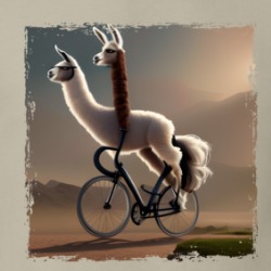 Llama Riding A Llama Head Bike T Shirt 39480816