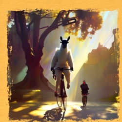 Llama And Bird Riding Bikes T Shirt 39480817