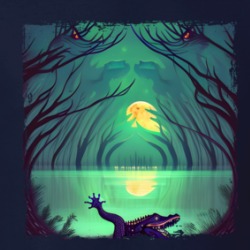 Alligators Moon Swamp Dream Ai Art T Shirt 39483564