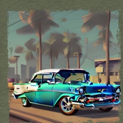 1957 Bel Air Classic Retro Beauty Car Auto Art T Shirt 39495371