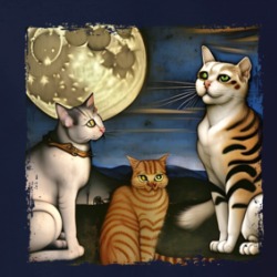 Cats Sitting Looking At The Moon T Shirt 39501943
