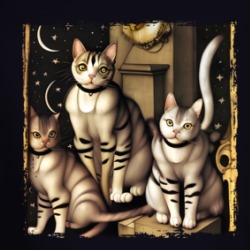 Cat Sitting On A Pedestal With Friends Long Sleeve T Shirt 39504600
