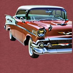 1957 Bel Air Classic Retro Car Auto T Shirt 39513327