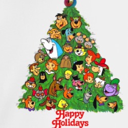 Happy Holidays Hanna Barbera Character Christmas Tree Crewneck Sweatshirt 39597744