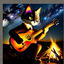 Cat Jamming On The Guitar At The Fire Funny T Shirt 39600970