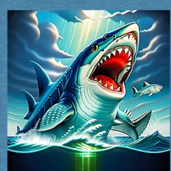 Mutant Shark Feeding Cool Art T Shirt 39618100