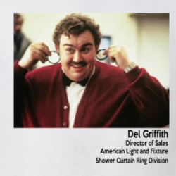 Del Griffith Shower Curtain Ring Planes Trains Automobiles T Shirt 39642147