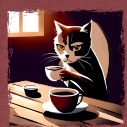 Cat Drinking Coffee T Shirt 39673532