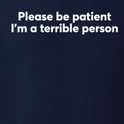 Please Be Patient I'm A Terrible Person T Shirt 39709565
