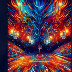 Psychedelic Basketball Hoops Fan Crewneck Sweatshirt 39725627