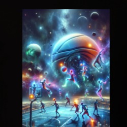 Cosmic Basketball Futuristic Hoops Fan 39725631