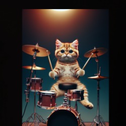 Cat Playing The Drums Kitty Rock Band T Shirt 39729506