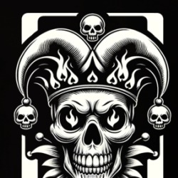 Evil Joker Skull Jester Playing Cards T Shirt 39753283