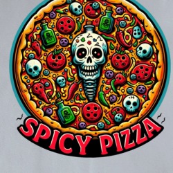Spicy Pizza Funny Food Logo T Shirt 39755961
