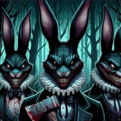 Evil Happy Easter Rabbits Bunnies Creepy T Shirt 39758347