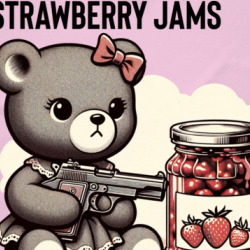 Strawberry Jams My Gun Doesn't Girls Who Shoot Parody Funny Teddy Bear T Shirt 39759797