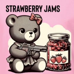 Strawberry Jams My Gun Doesn't Girls Who Shoot Parody Funny Teddy Bear Ladies T Shirt 39759798