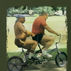 Iron Sheik And Nikolai Volkoff Riding A Tandem Bike Wrestling Fan T Shirt 39766866