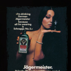 Because All I'm Wearing Is Schnapps No 5 80s Alcohol Ad T Shirt 39767693