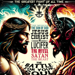 Jesus Christ Vs Lucifer Devil Satan Battle Parody T Shirt 39774698