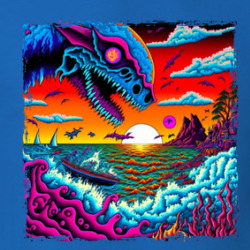 Dragon By The Sea Neon Colors T Shirt 39780411