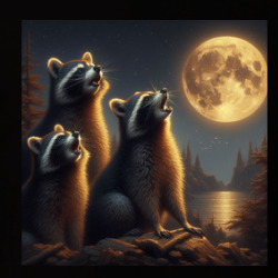 Racoons Howling At The Moon Funny Parody Wolves T Shirt 39781568