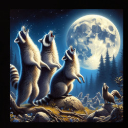 Racoons Howling At The Moon Funny Parody T Shirt 39781569