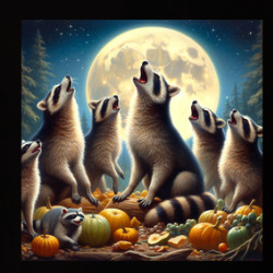 Racoons Howling At The Moon Funny Animal Parody T Shirt 39781570