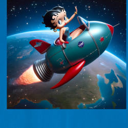Betty Boop Rocket Ship Funny T Shirt 39784099
