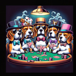 Dogs Playing Poker Beagle Fan T Shirt 39819422