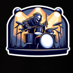Grim Reaper Drummer Rockstar T Shirt 39826224