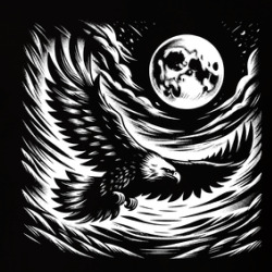 Eagle Moon Bird Fan Novelty T Shirt 39830543