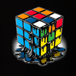 Melting Rubik's Cube Parody Funny T Shirt 39830544