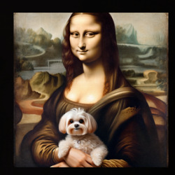 Mona Lisa Cute Lap Dog Parody Da Vinci T Shirt 39830545