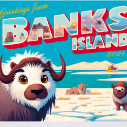 Greetings From Banks Island 2024 Funny Parody Postcard T Shirt 39831067